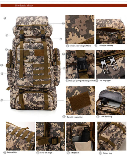 80L Tactical Backpack