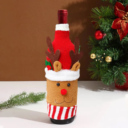 Gemütliche weihnachtliche Weinflaschenhüllen – Schneemann, Weihnachtsmann und Rentier für Ihren festlichen Tisch!