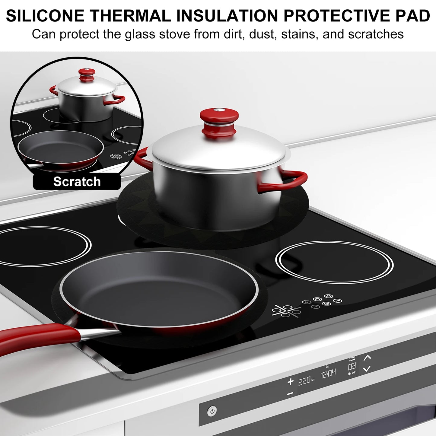 Inductiekookplaat Beschermmat Set – Nonslip, Antiscratch en Thermochromisch