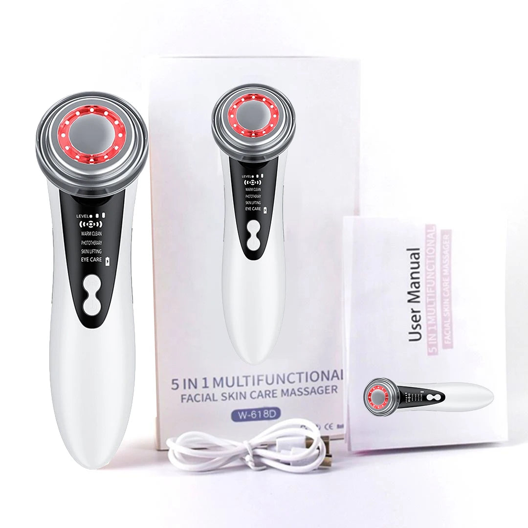 Luxueuze 4-in-1 RF EMS Faciale Massager: Jouw Geheim voor Stralende Huidverjonging