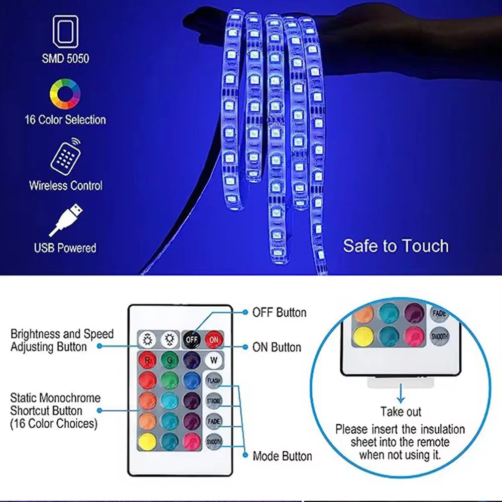 Smart LED Strip 5M - RGB Bluetooth - TV Achtergrond & Kamer Verlichting